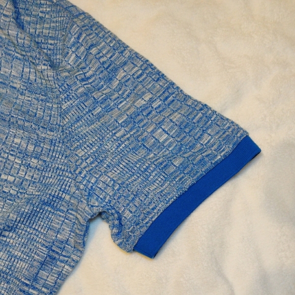 Paisley & Gray. Men's Blue Polo Shirt Slim Fit - Picture 4 of 10